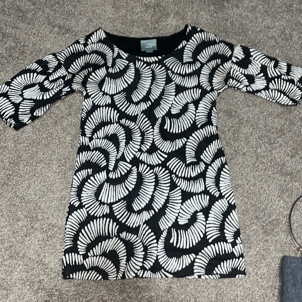 Maeve black and white dress